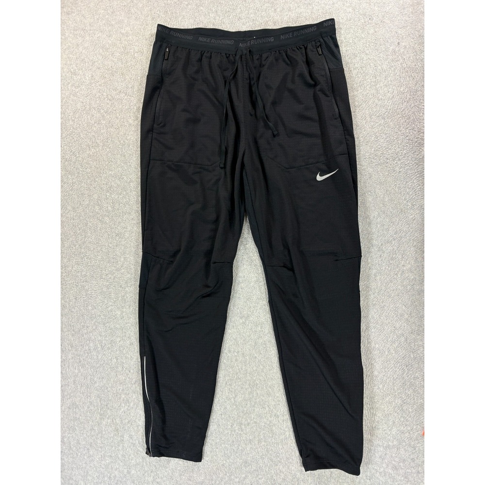 Nike Dri Fit Performance Zip Jogger Running Pants (Men's Medium) Black